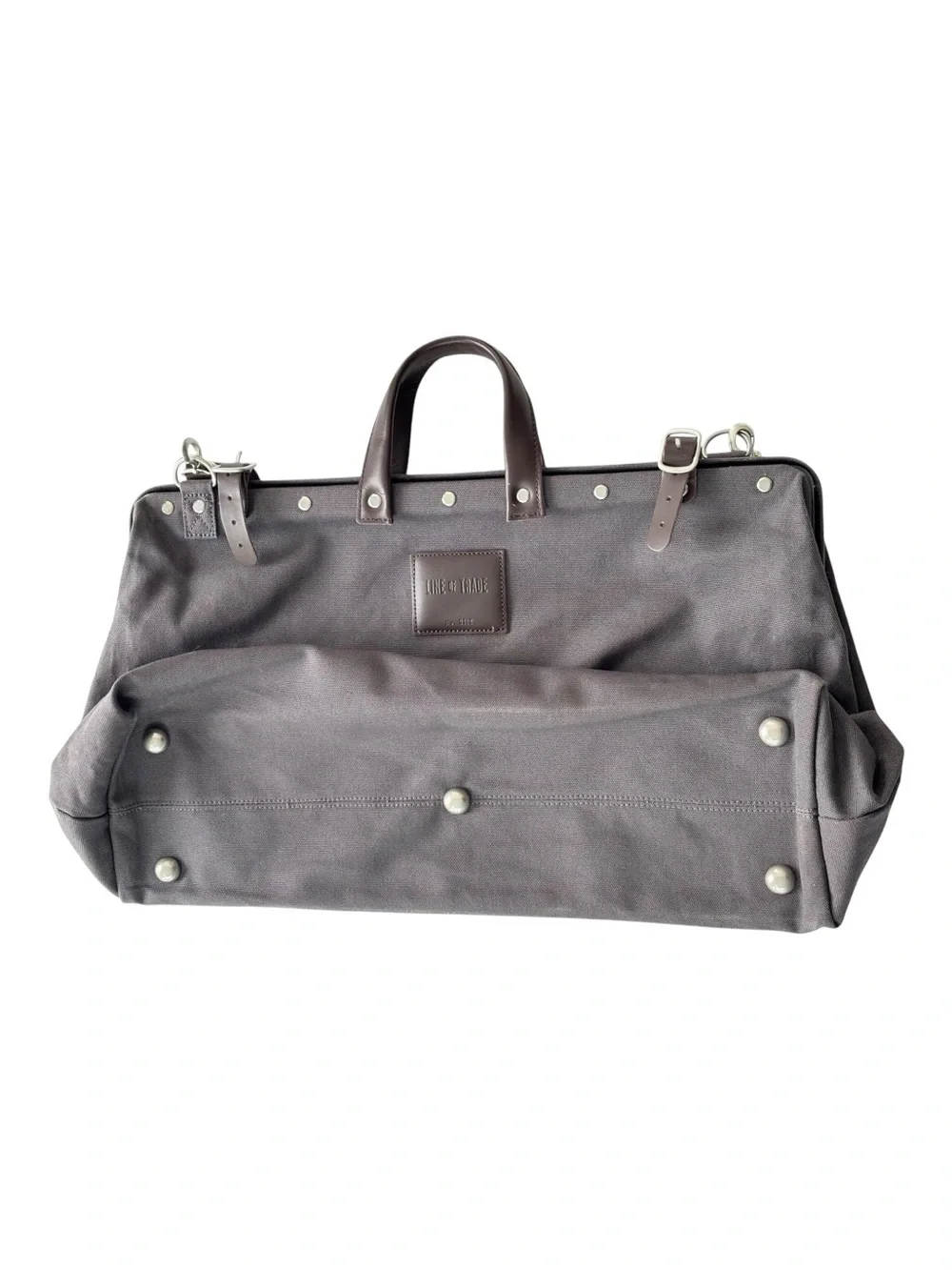 Line of Trade No. 0312 Canvas Weekender Bag in gray with leather trim | Regular